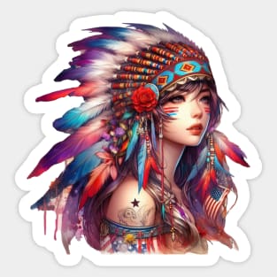 Native American Beauty, Feather And Iron | Catsie Cat Sticker